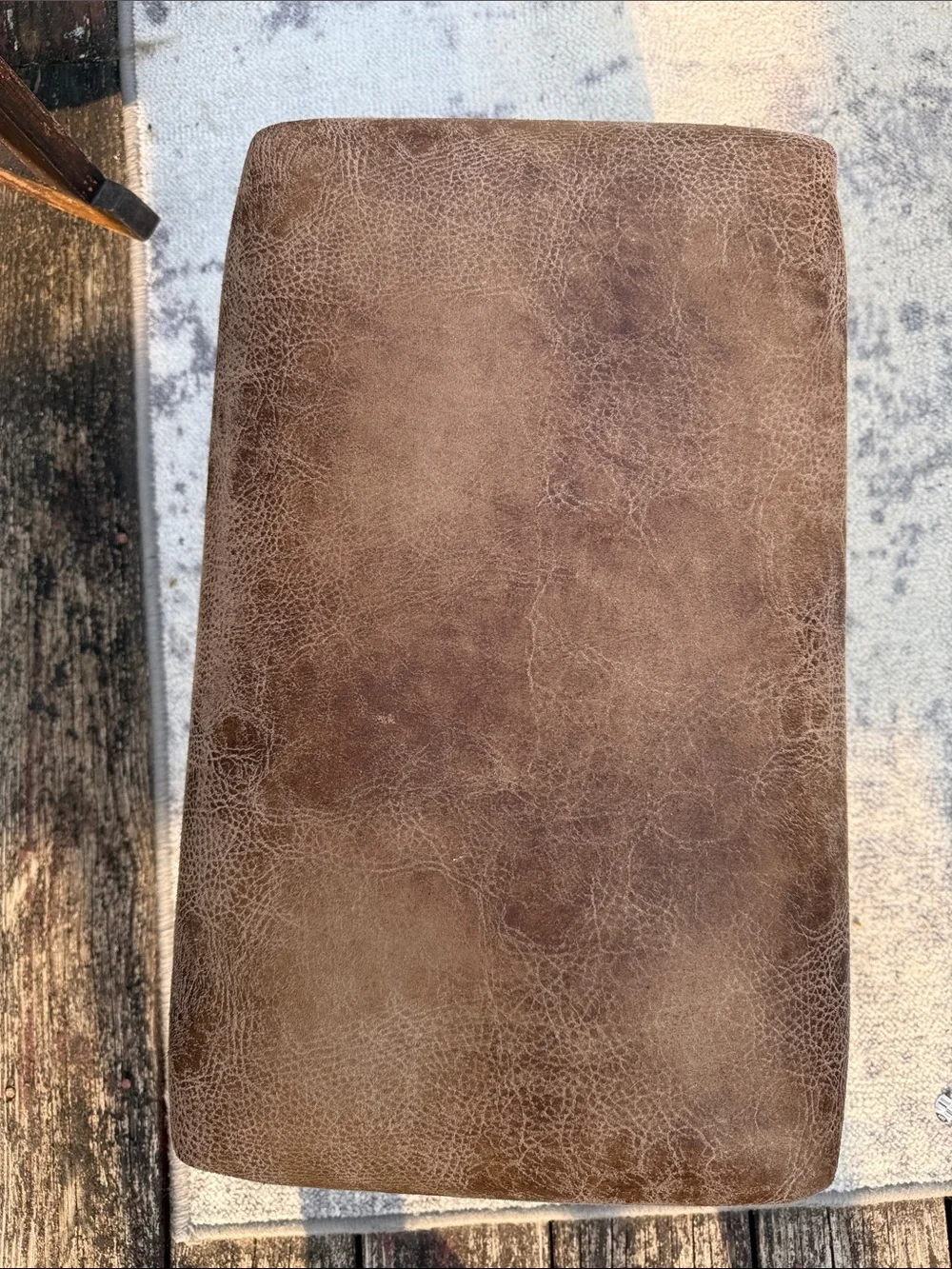 Brown Faux Leather Ottoman Bench - Unbranded would be great as a side piece for